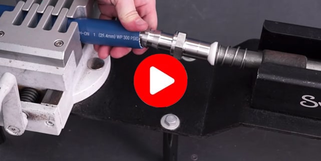 Learn the proper way to assemble an end connection to hose using the Swagelok push-on tool