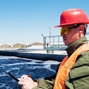 Engineer at a wastewater treatment plant