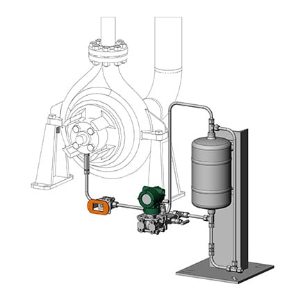 Mechanical Seal Support System, API Plan 65A Leakage Collection with Reservoir