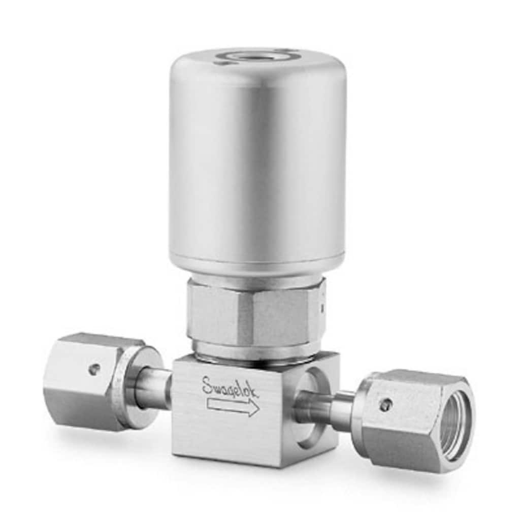 Membranventil UHP, Edelstahl 316L VIM-VAR, 1/4 Zoll VCR-Anschluss mit Innengewinde, SC-01 gereinigt, pneumatischer Steuerkopf, normal offen
