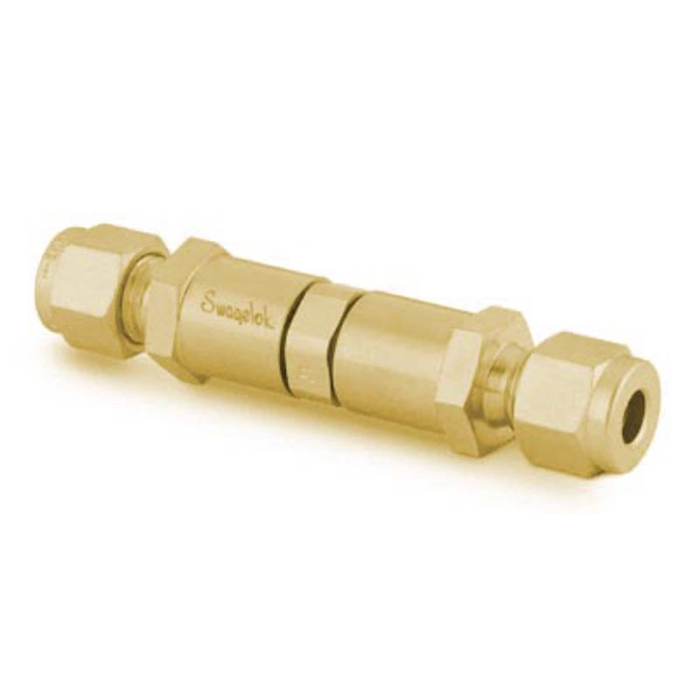 Brass Poppet Check Valve, Adjustable Pressure, 1/4 in. Swagelok Tube  Fitting, 3 to 50 psig (0.21 to 3.5 bar), Poppet Check Valves, C, CP, CH  Series, Check Valves, Valves, All Products