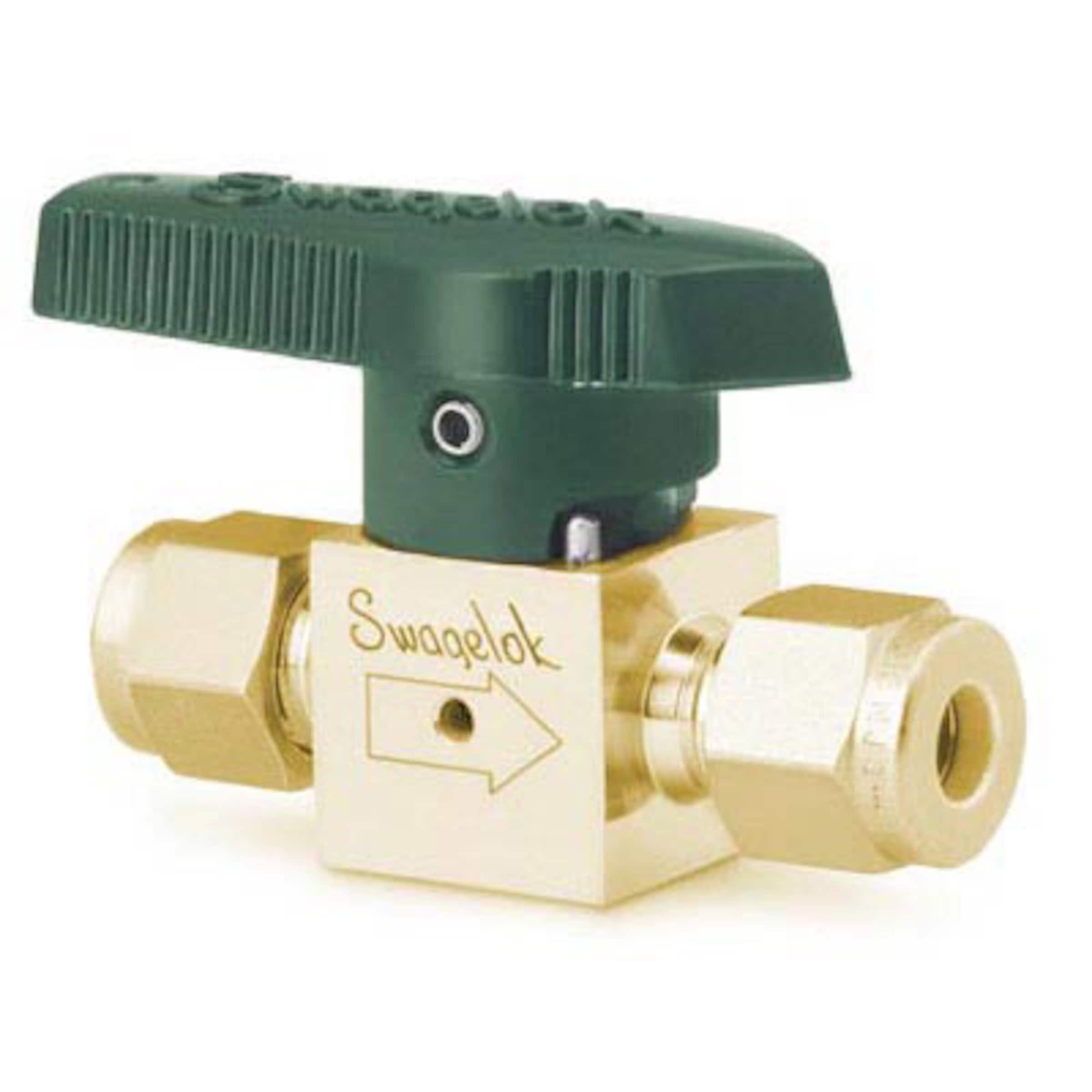 Brass Quarter-Turn Instrument Plug Valve, 1/4 in. Swagelok Tube