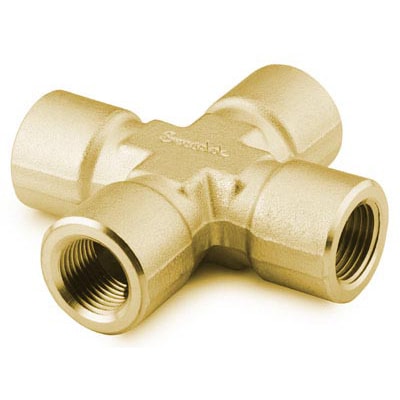 Brass Pipe Fitting 4 Way Equal Female Cross Connector Coupling 1/4" NPT 