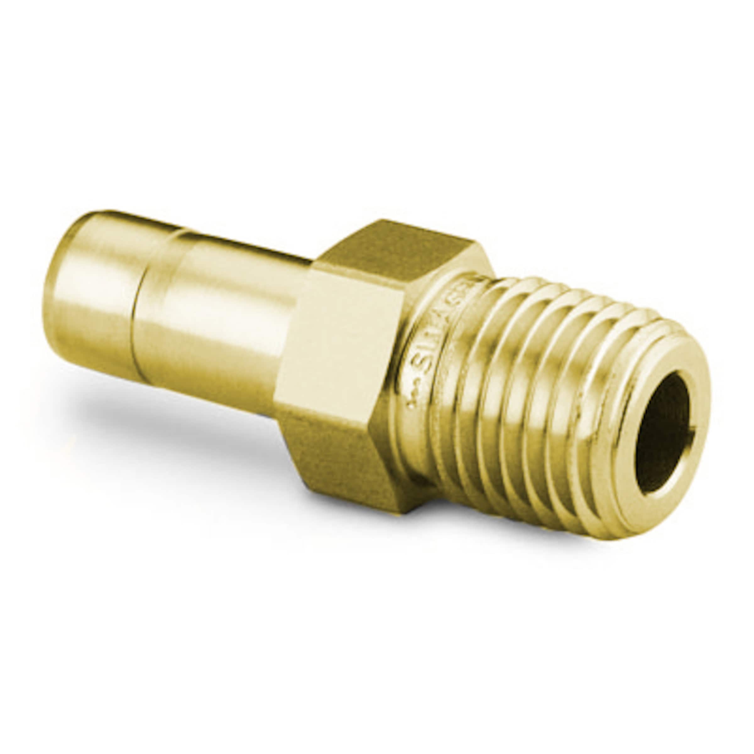 Brass Compression Tube Pipe Fitting Connector, Straight Coupling Adapter,  3/8 Tube OD x 3/8 NPT Male Connector 5pcs (3/8 OD Compression x 3/8 NPT