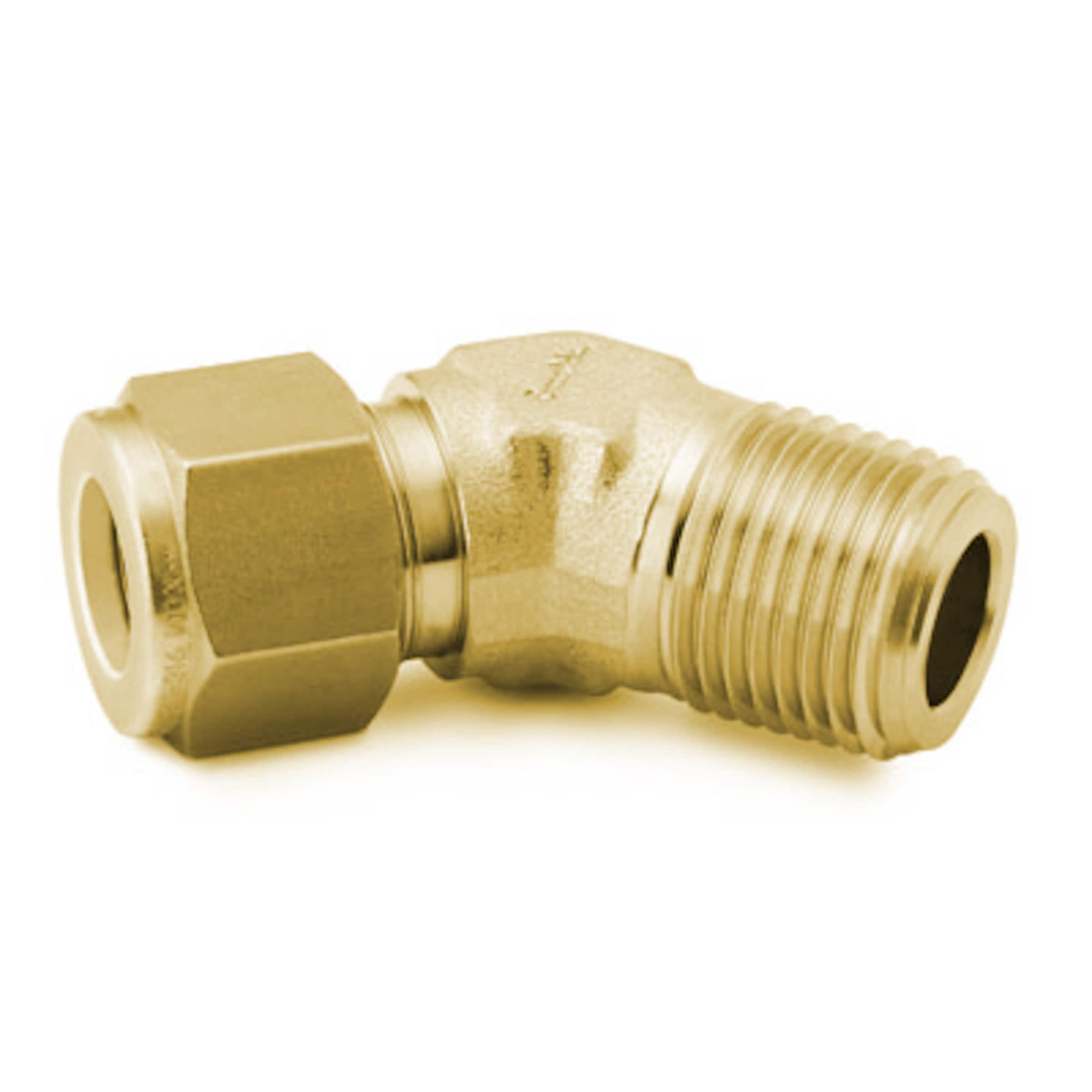 Brass Swagelok Tube Fitting, 45° Male Elbow, 1/4 in. Tube OD x 1/8 in. Male  NPT, Male Connectors, Tube Fittings and Adapters, Fittings, All  Products