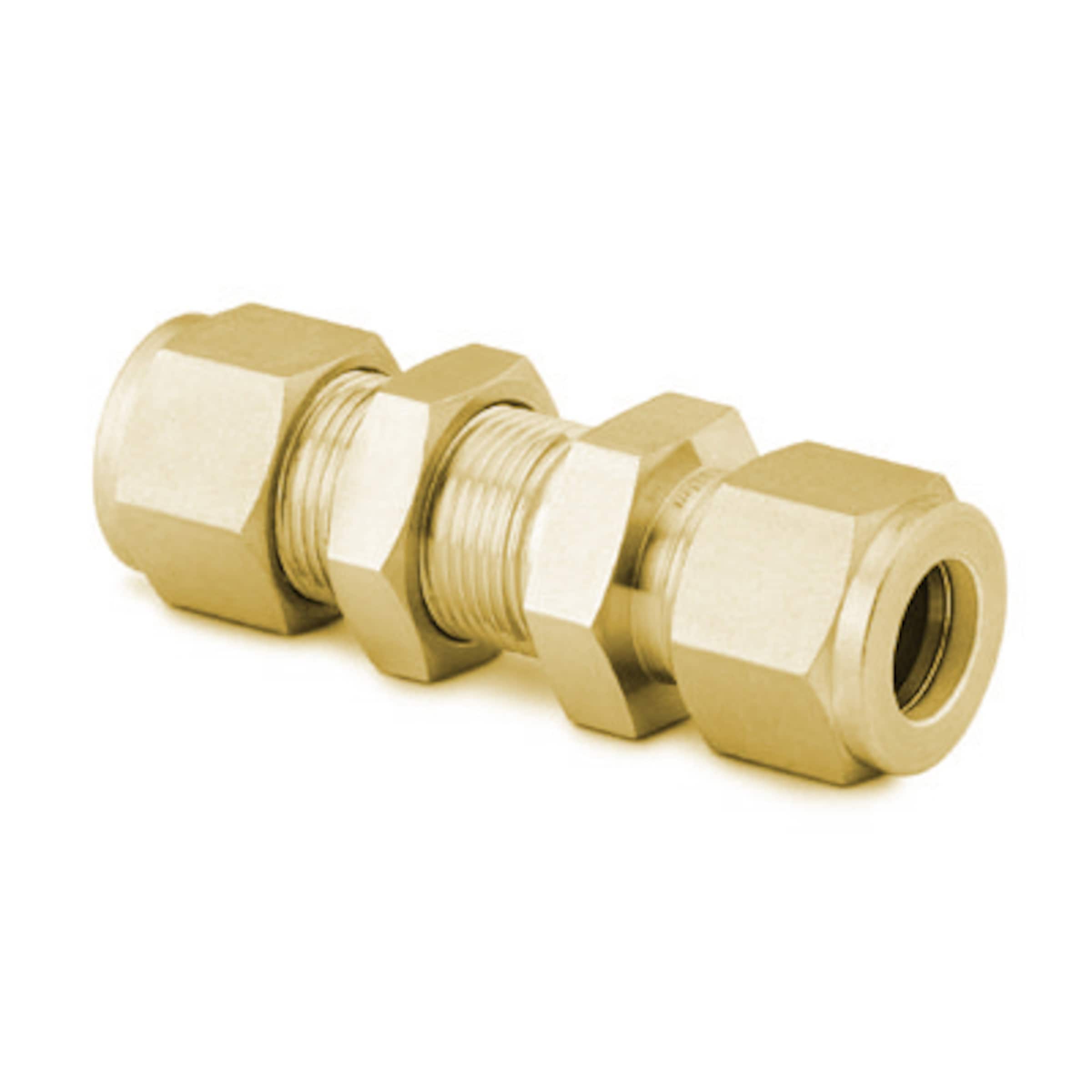 Brass Swagelok Tube Fitting, Bulkhead Union, 1/2 in. Tube OD