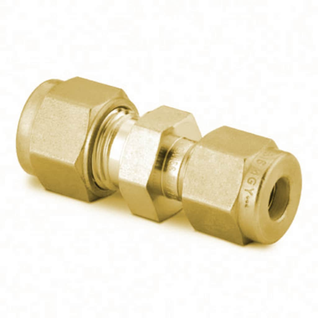 Brass Swagelok Tube Fitting, Union, 10 mm x 3/8 in. Tube OD