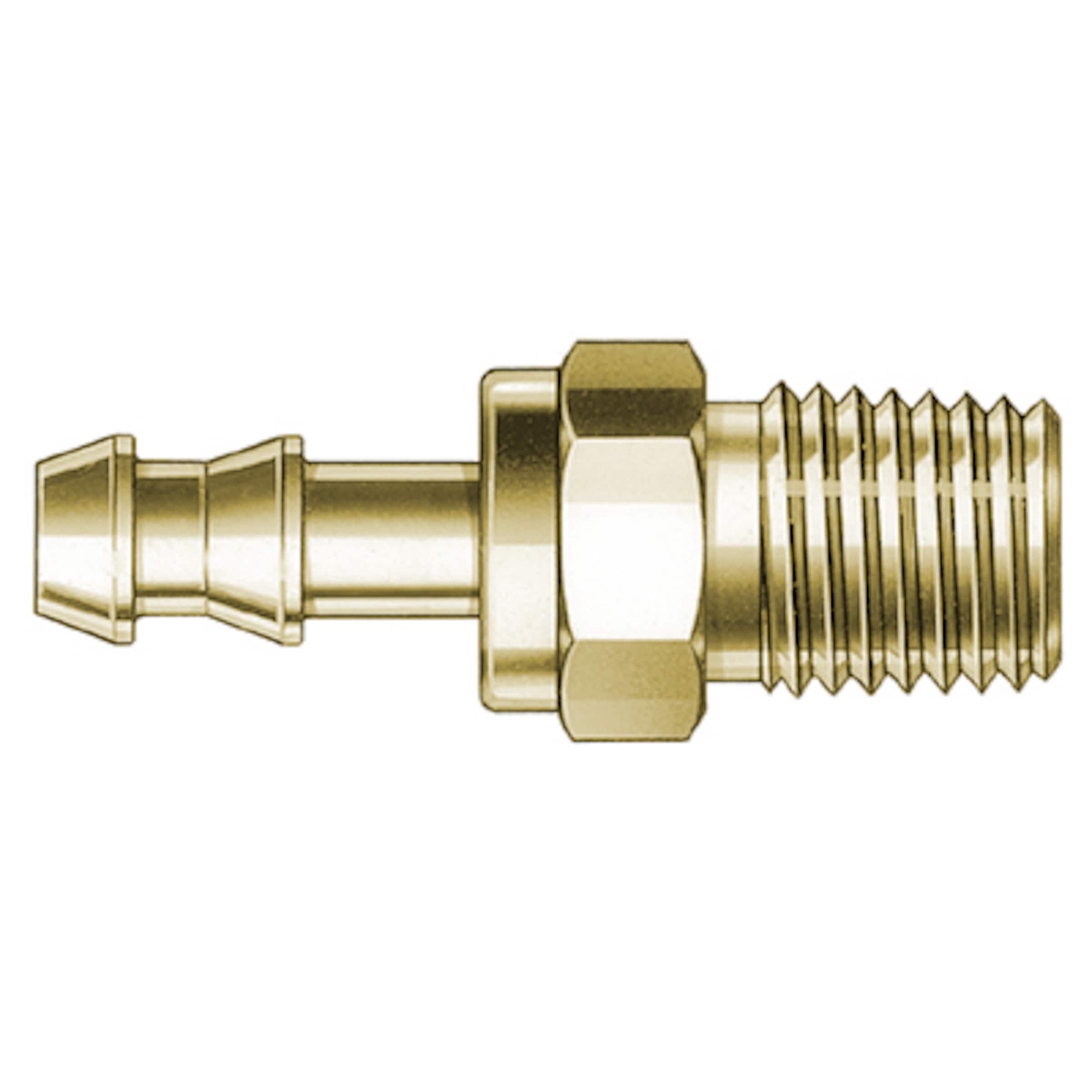 MultiPurpose PushOn Hose End Connection, 1/4 in. Brass Male NPT, 3/8