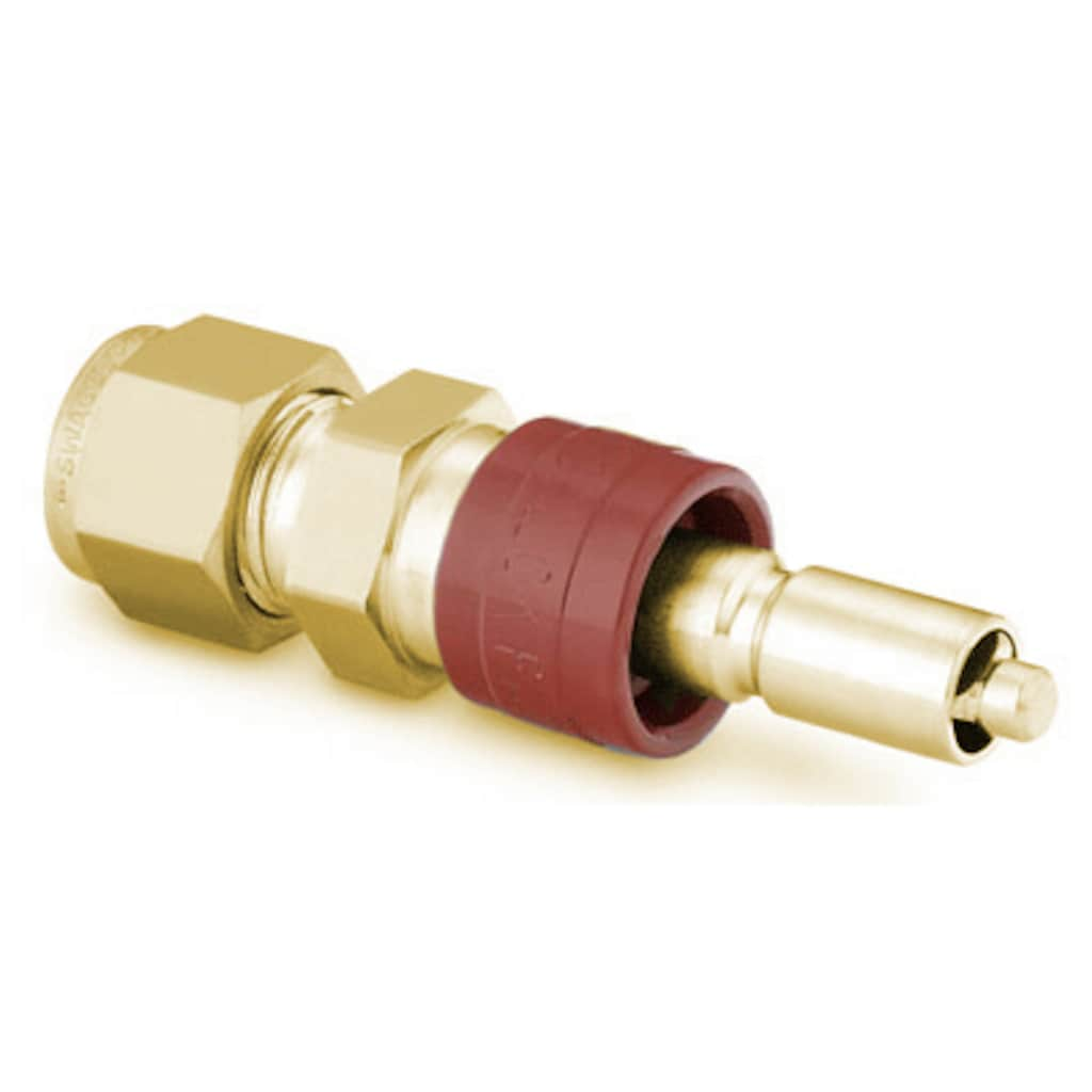 Brass Instrumentation Quick Connect Stem with Valve, 0.2 Cv, 1/4