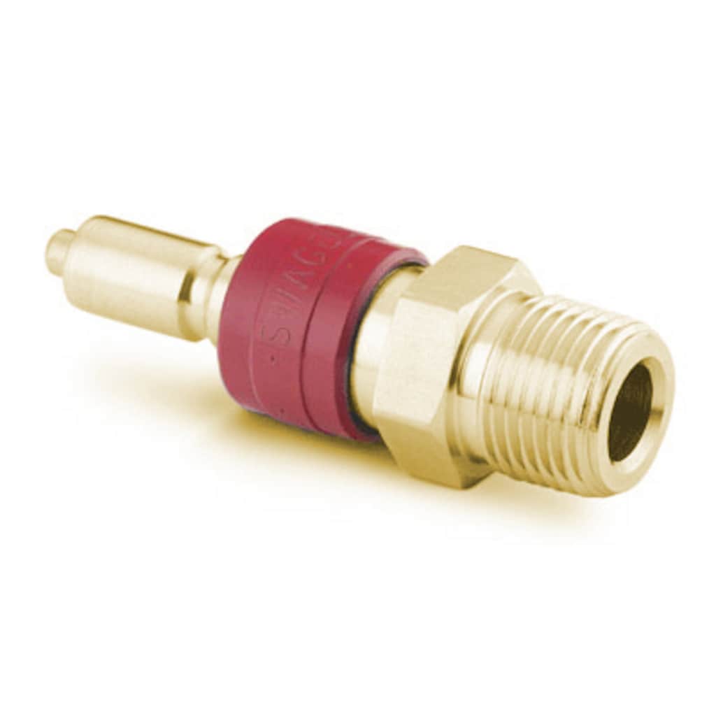 Brass Instrumentation Quick Connect Stem with Valve, 1.3 Cv, 1/2 in