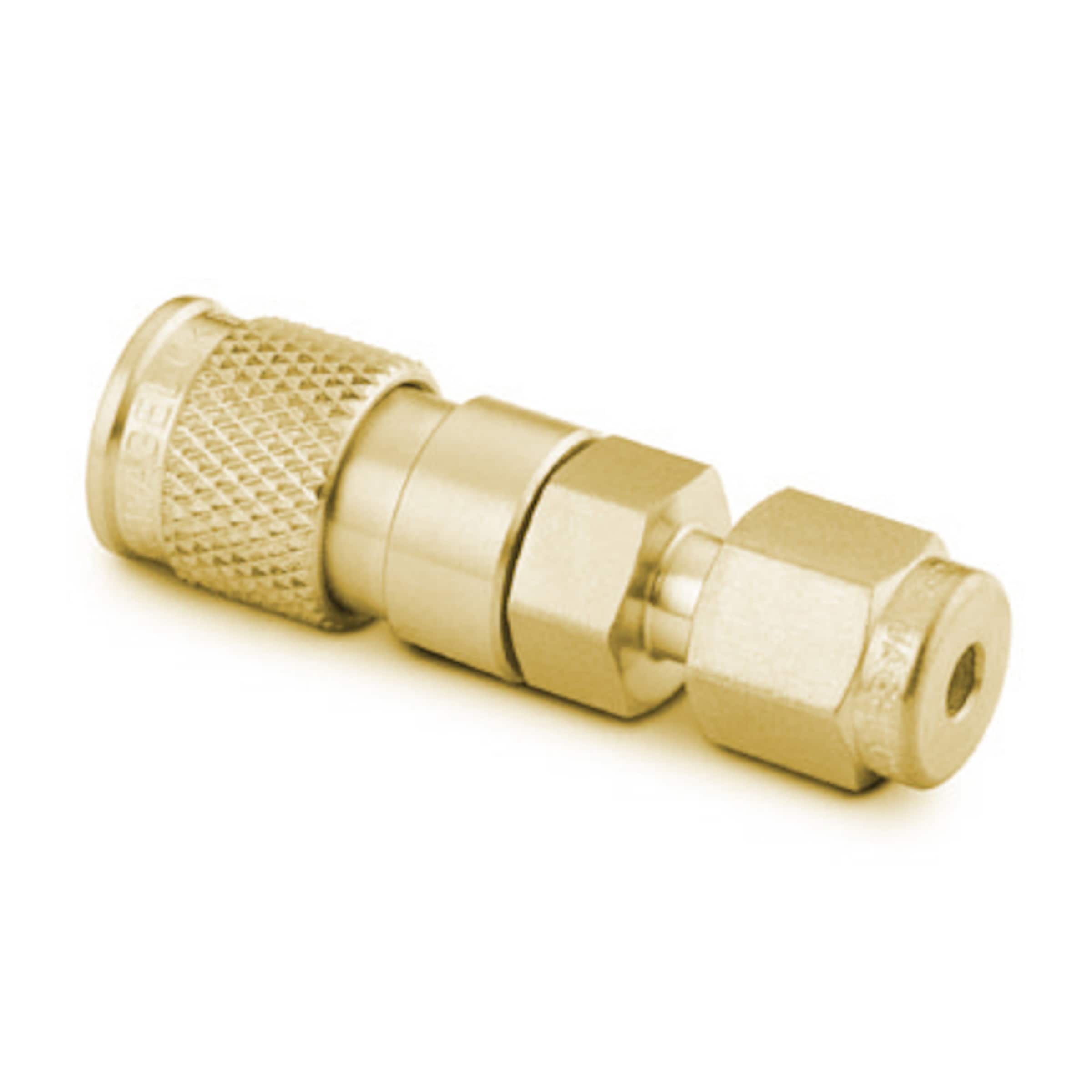 Brass Miniature Quick Connect Body, 0.05 Cv, 1/8 in. Swagelok Tube