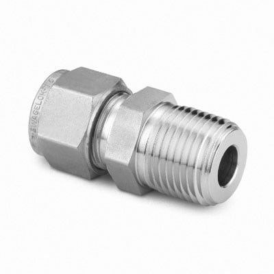 Brennan® 3/8 Tube OD x 1/4 NPT Male Pipe STRAIGHT CONNECTOR 316 Stainless Steel 