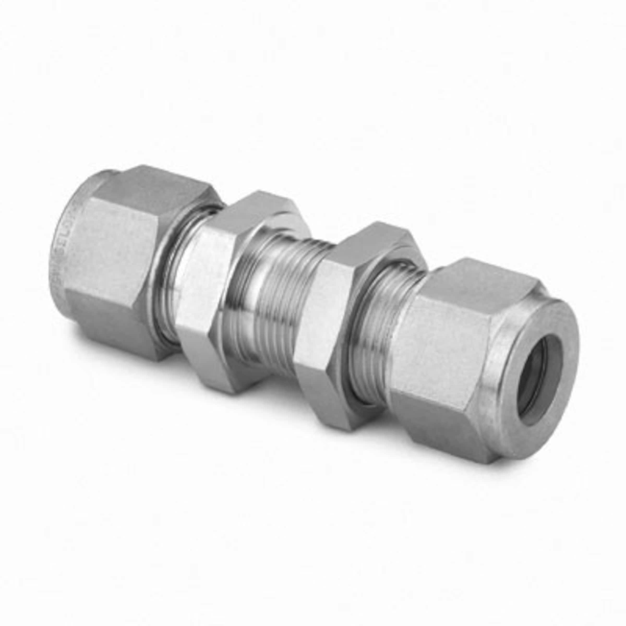 HONJIE Bulkhead Union Push to Connect Tube Fitting 1/4 Tube OD X 1/4 Tube OD Stainless Steel Double Threaded-5 Pcs 