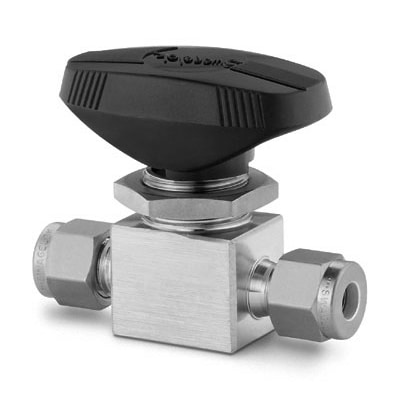 Swagelok 40G Series Ball Valve, SS-42GS4-K 2-Way 316 Stainless Steel,  Nylon Oval Handle Inlet/Outlet : 1/4 Tube : OD Compression 2,500 psi