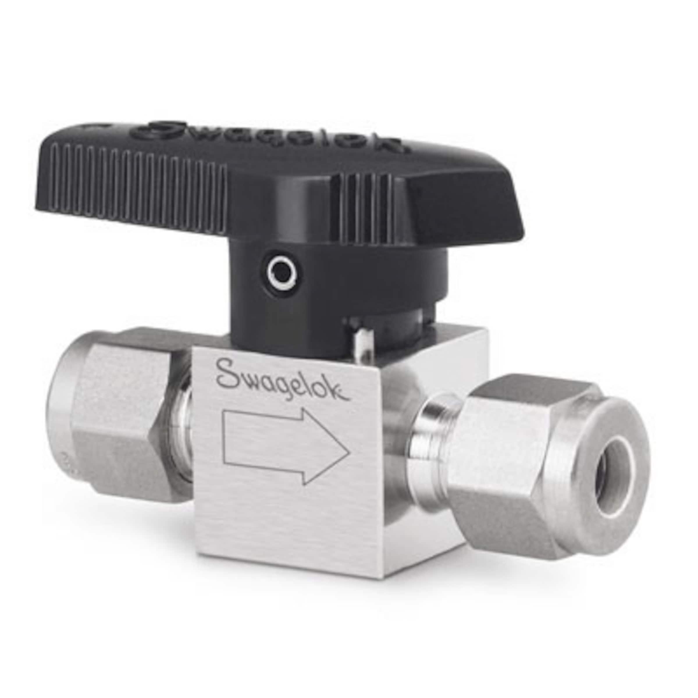 Stainless Steel Quarter Turn Instrument Plug Valve, 3/8 in. Swagelok Tube  Fitting, 1.1 Cv, Black Handle, Plug Valves, Ball and Quarter-Turn Plug  Valves, Valves, All Products