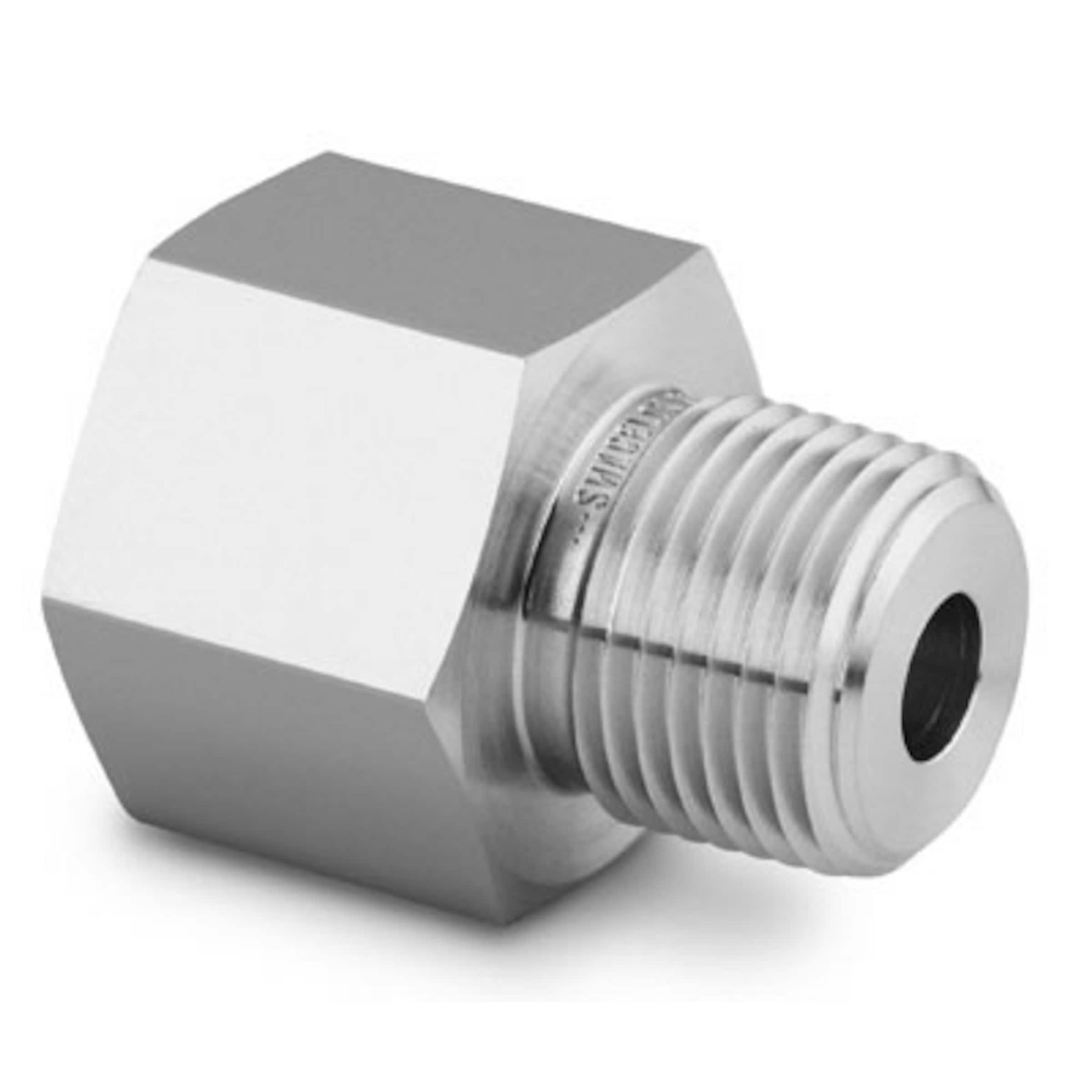 Stainless Steel Pipe Fitting, Gauge Adapter, 1/4 in. Female ISO ...