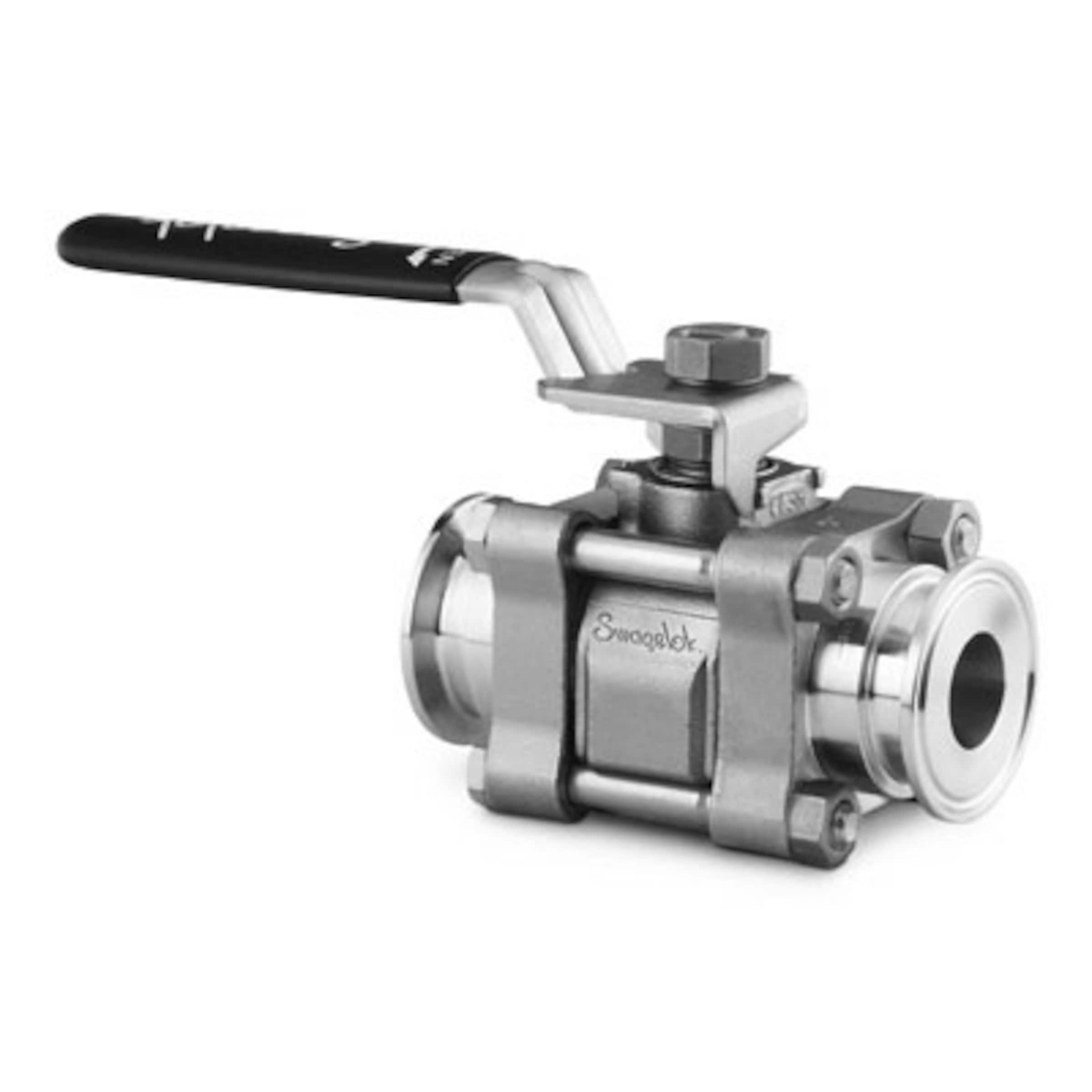 Stainless Steel 3Piece 60 Series Ball Valve, Reinforced PTFE Seats, 1