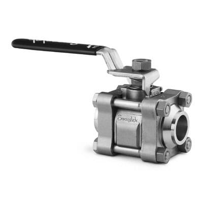 Stainless Steel 3-Piece 60 Series Ball Valve, Reinforced PTFE