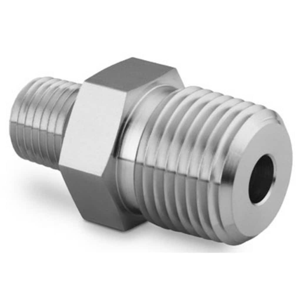不锈钢公称管接头，六角变径外螺纹接头，1/2 in. 外螺纹 NPT x 1/4 in. 外螺纹 NPT