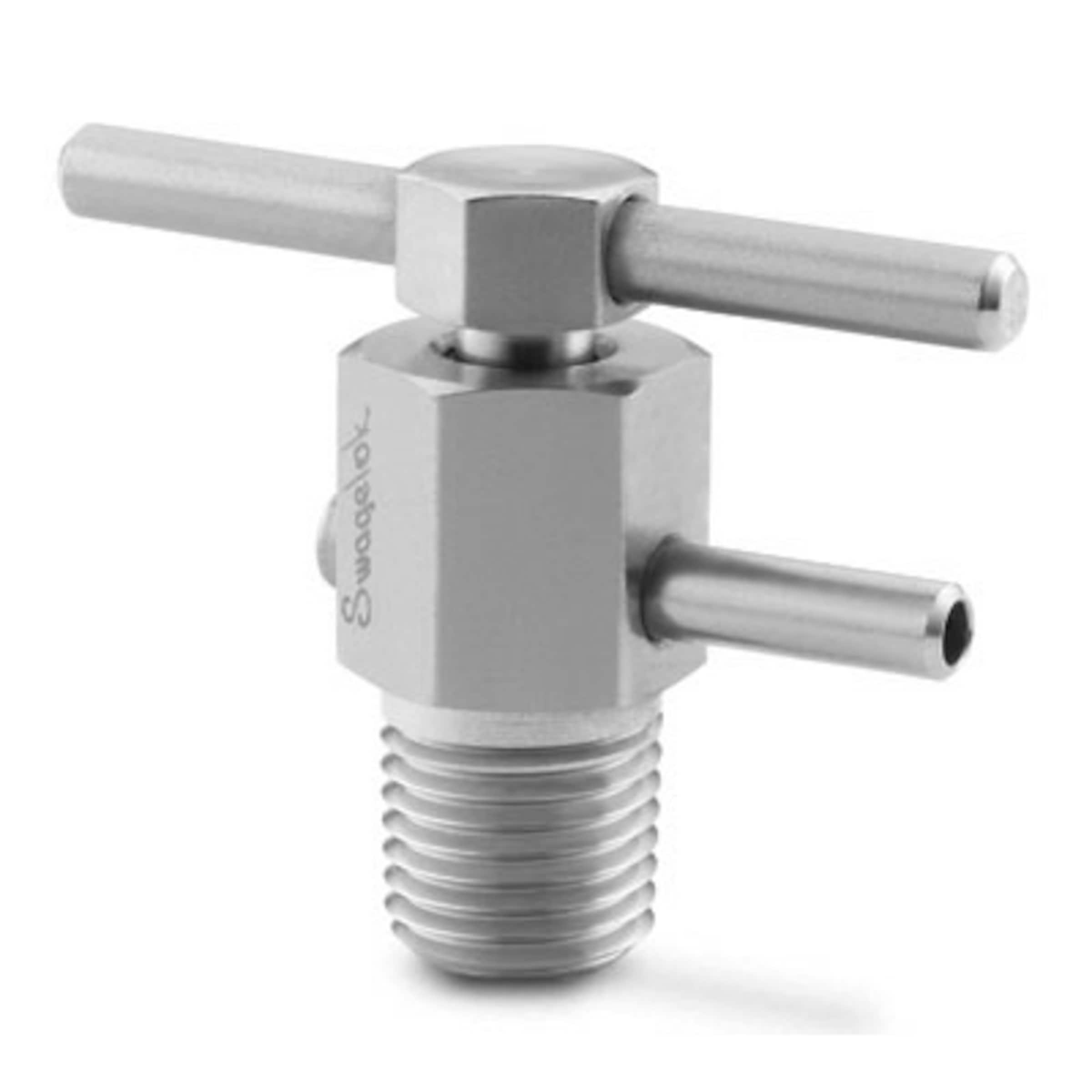 Stainless Steel Bleed Valve, 1/4 in. MNPT, Stainless Steel Bar Handle
