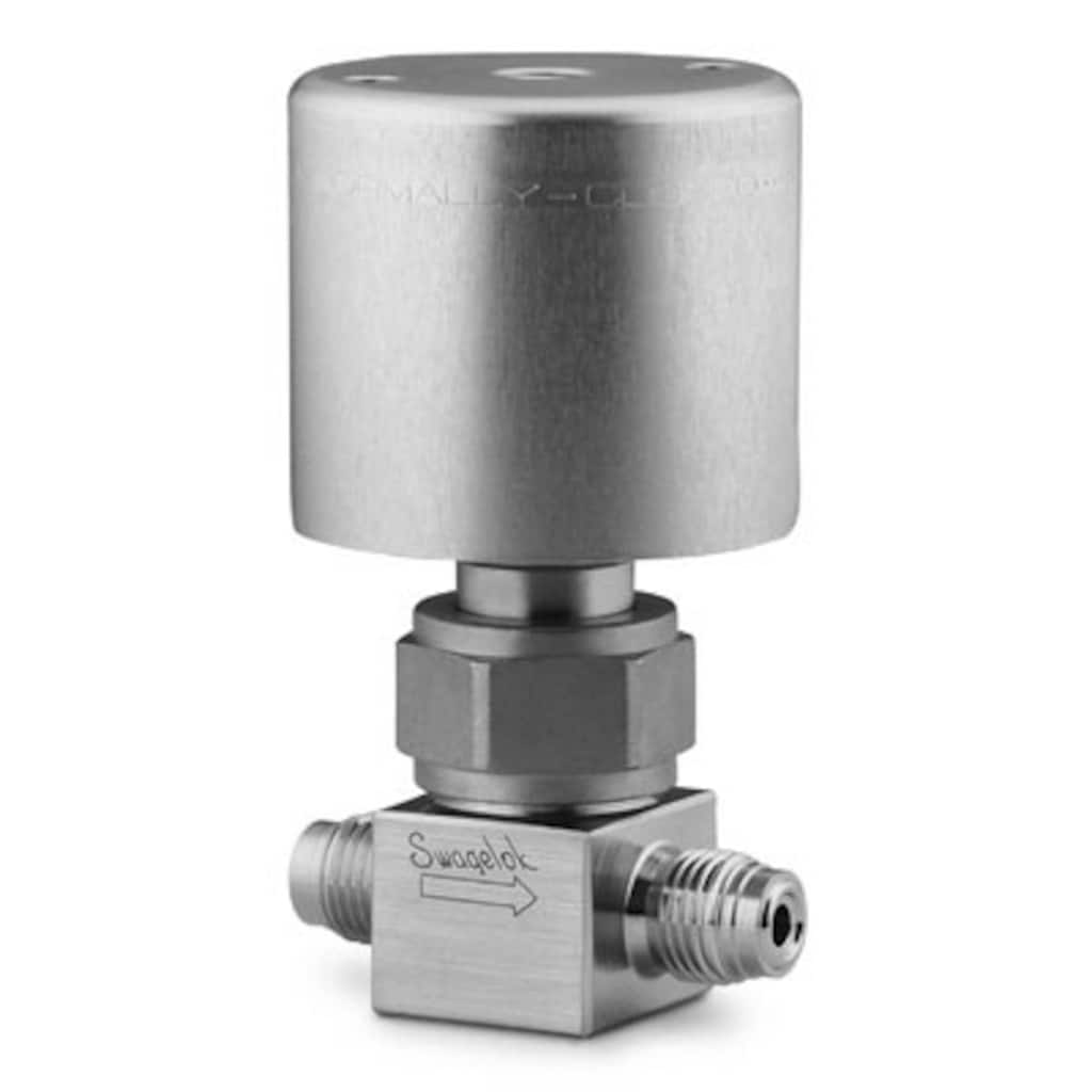 Stainless Steel High Pressure Bellows Sealed Valve, Polyimide Stem Tip, 1/4 in. Male Swagelok VCR Fitting, NC Actuator