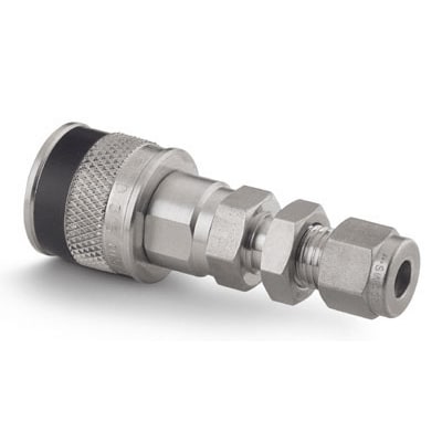 B-400-11-4 Brass Parker 4MBC4N-B 1/4" OD Tube x 1/4" MPT Bulkhead Connector 