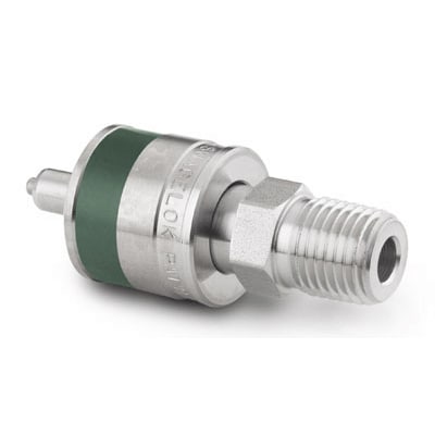 Stainless Steel Instrumentation Quick Connect Stem with Valve, 0.2