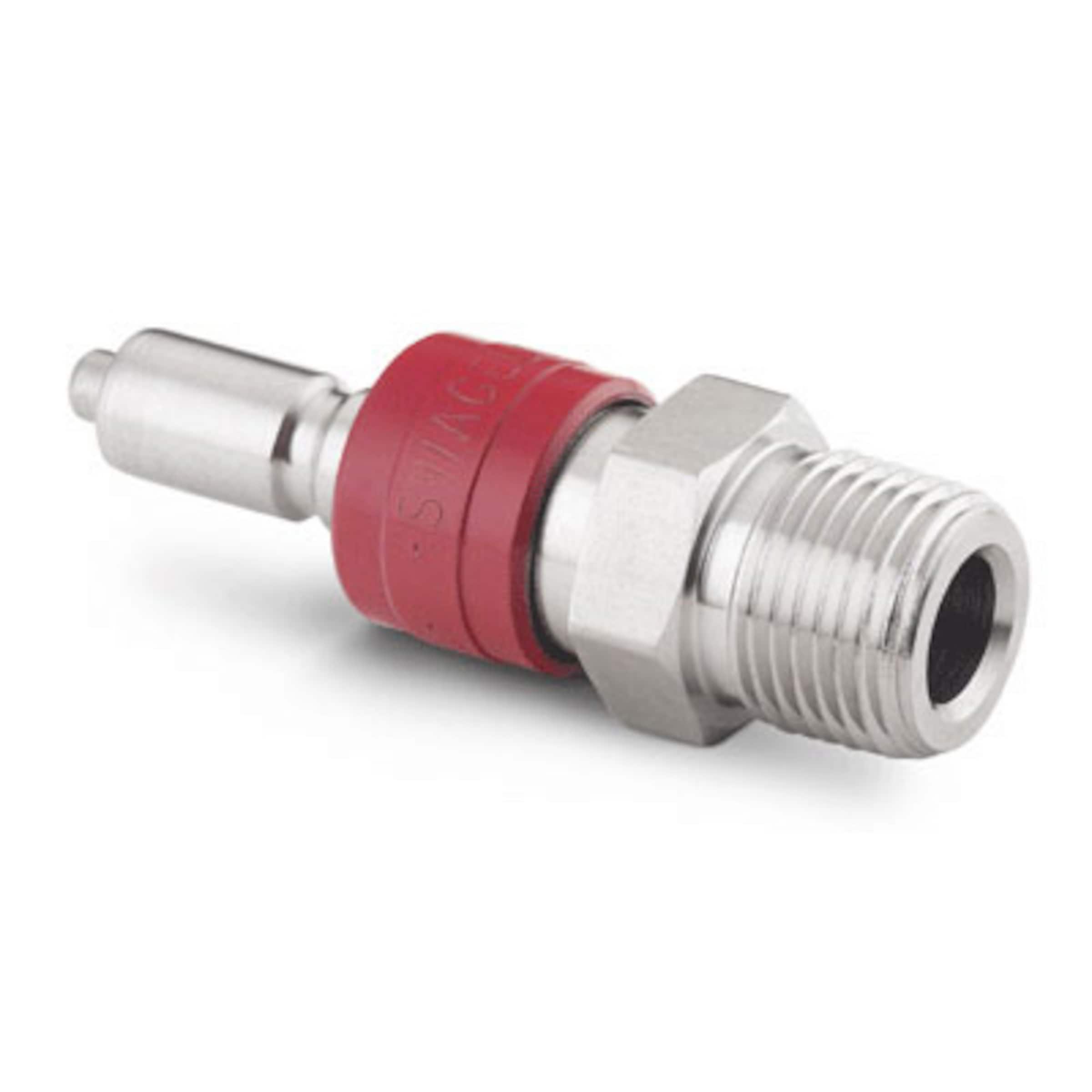 Stainless Steel Instrumentation Quick Connect Stem with Valve, 0.2 Cv, 1/4 in. Male NPT