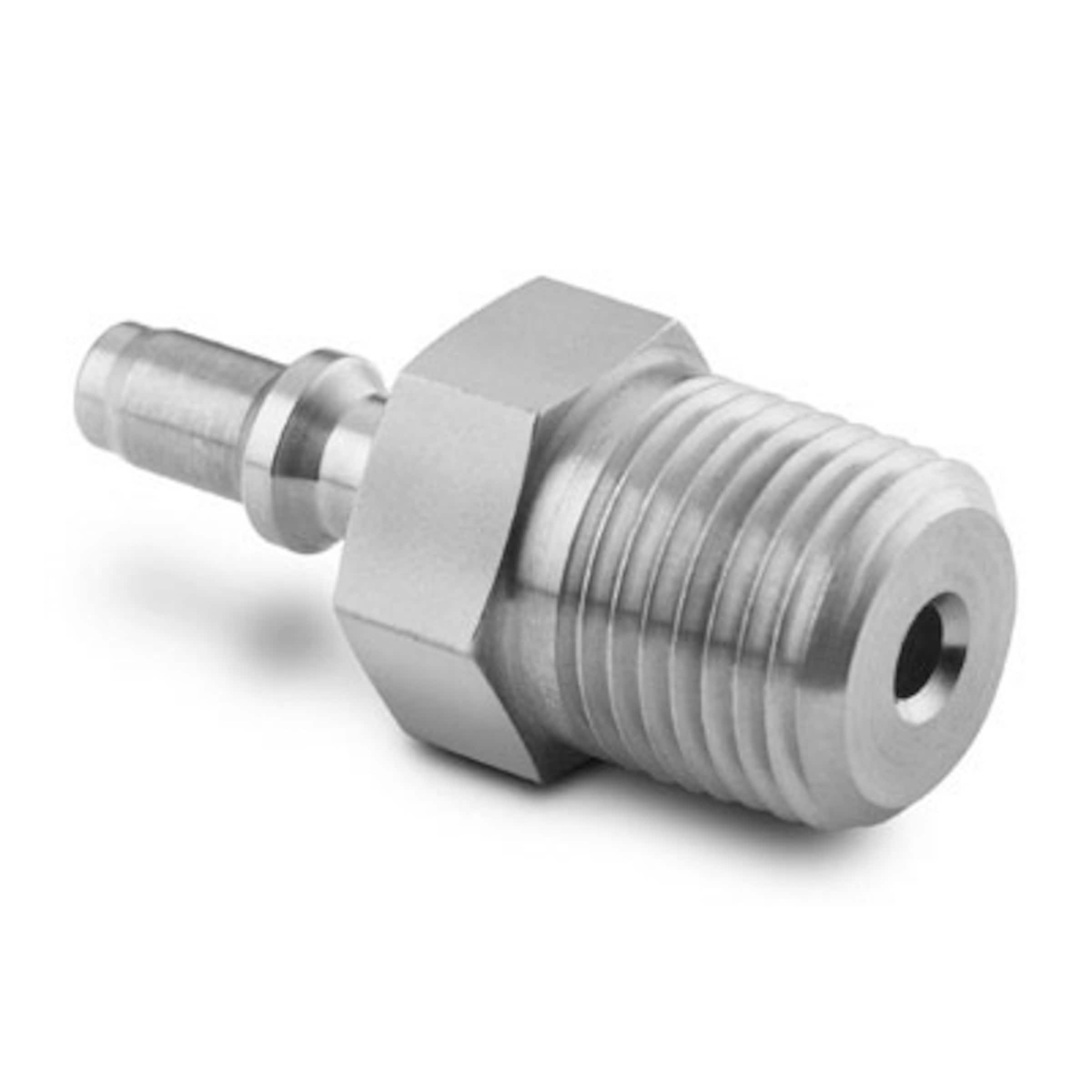 Stainless Steel Miniature Quick Connect Stem without Valve, 0.06 Cv, 1/8 in. Male NPT
