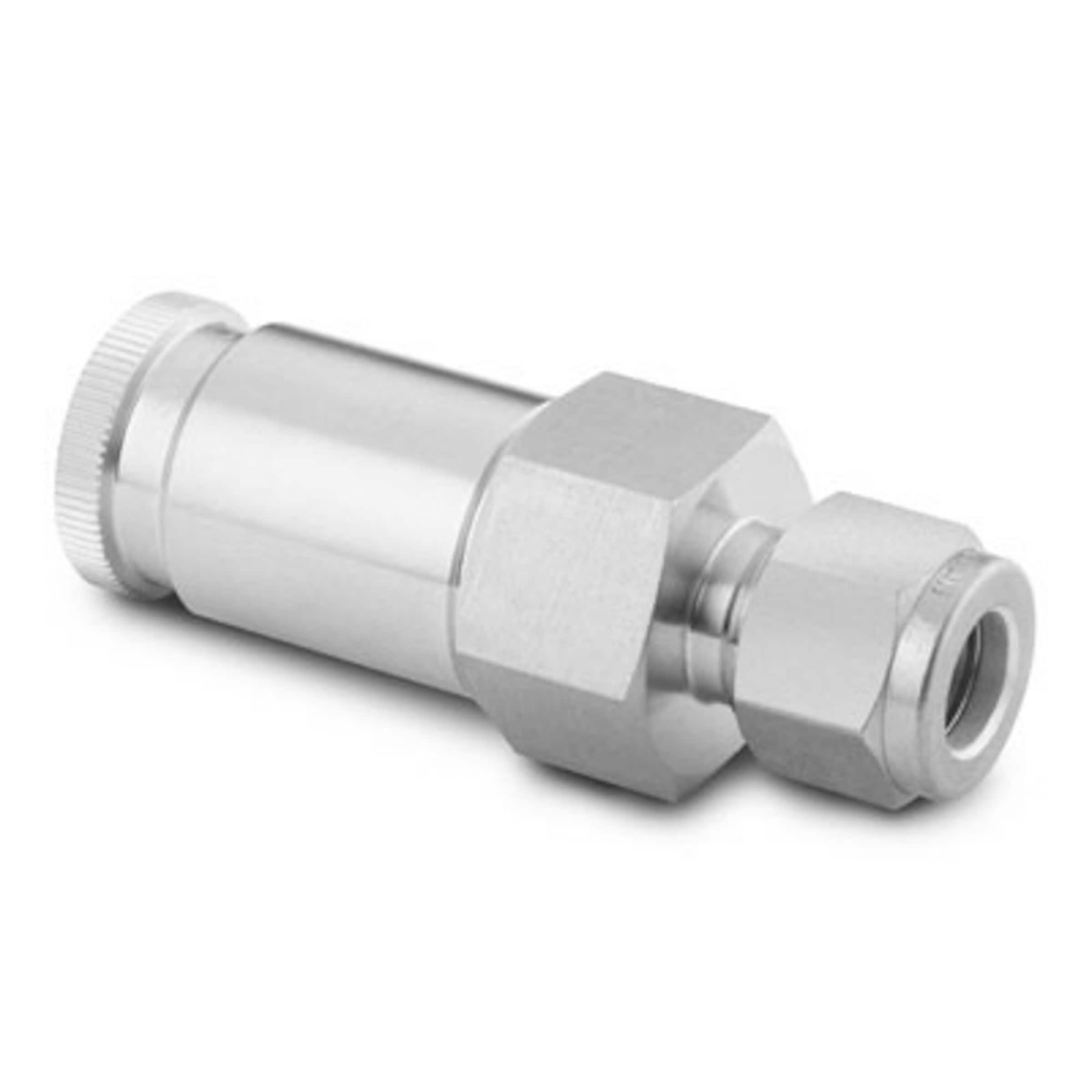Stainless Steel PTFE Sealed Quick Connect Stem with Valve, 0.8 Cv, 1/4
