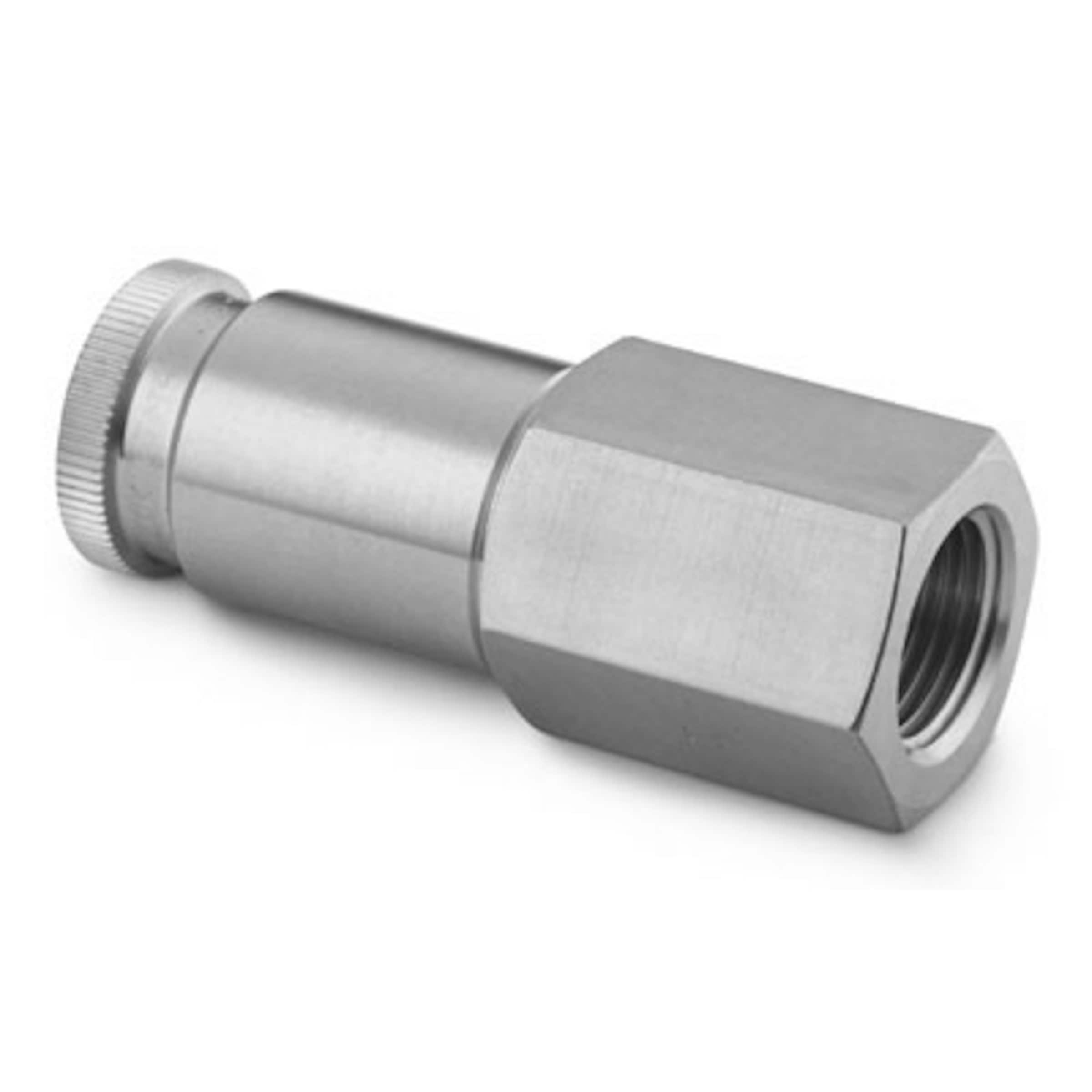 Stainless Steel PTFE Sealed Quick Connect Stem with Valve, 7.8 Cv, 3/4 in. Female NPT PTFE