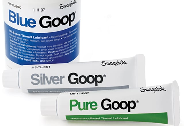 Silver Goop, Pure Goop 및 Blue Goop 나사 윤활제