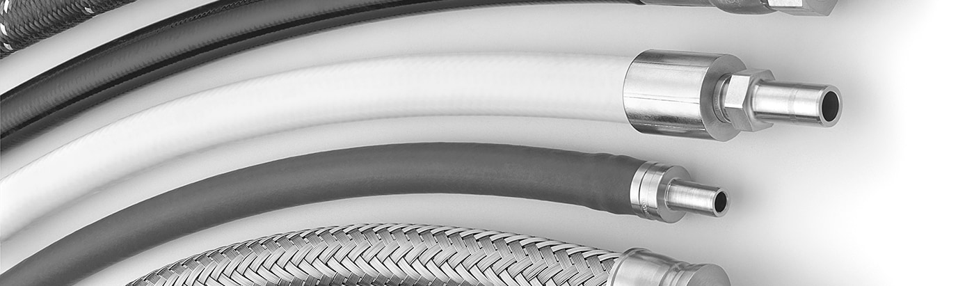 Swagelok hoses with various sizes and end connections